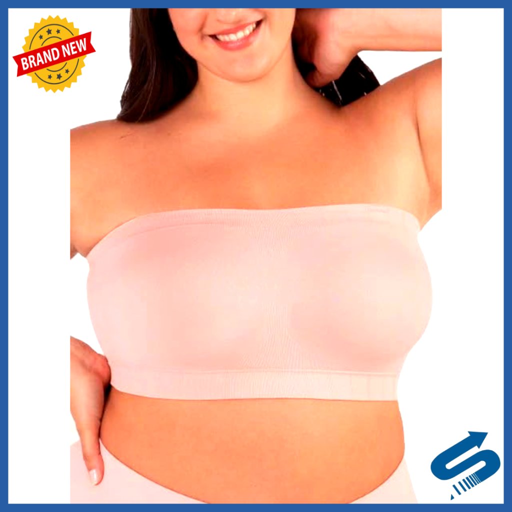Wireless Strapless Bandeau Bra, Convertible Straps, Seamless Design, High